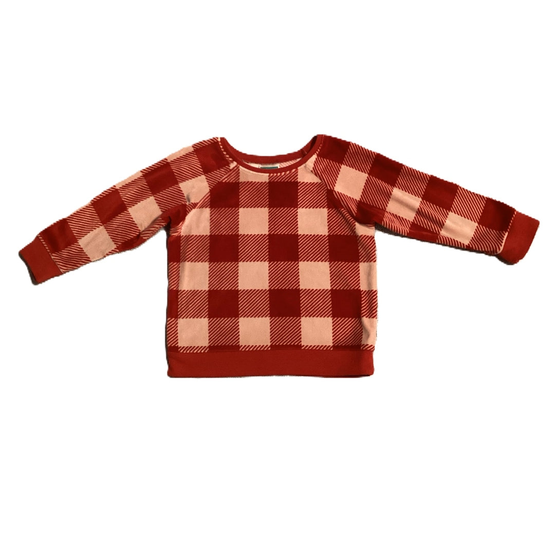 3T Girls Garanimals Soft Brushed Red and Pink Plaid Crewneck Sweatshirt