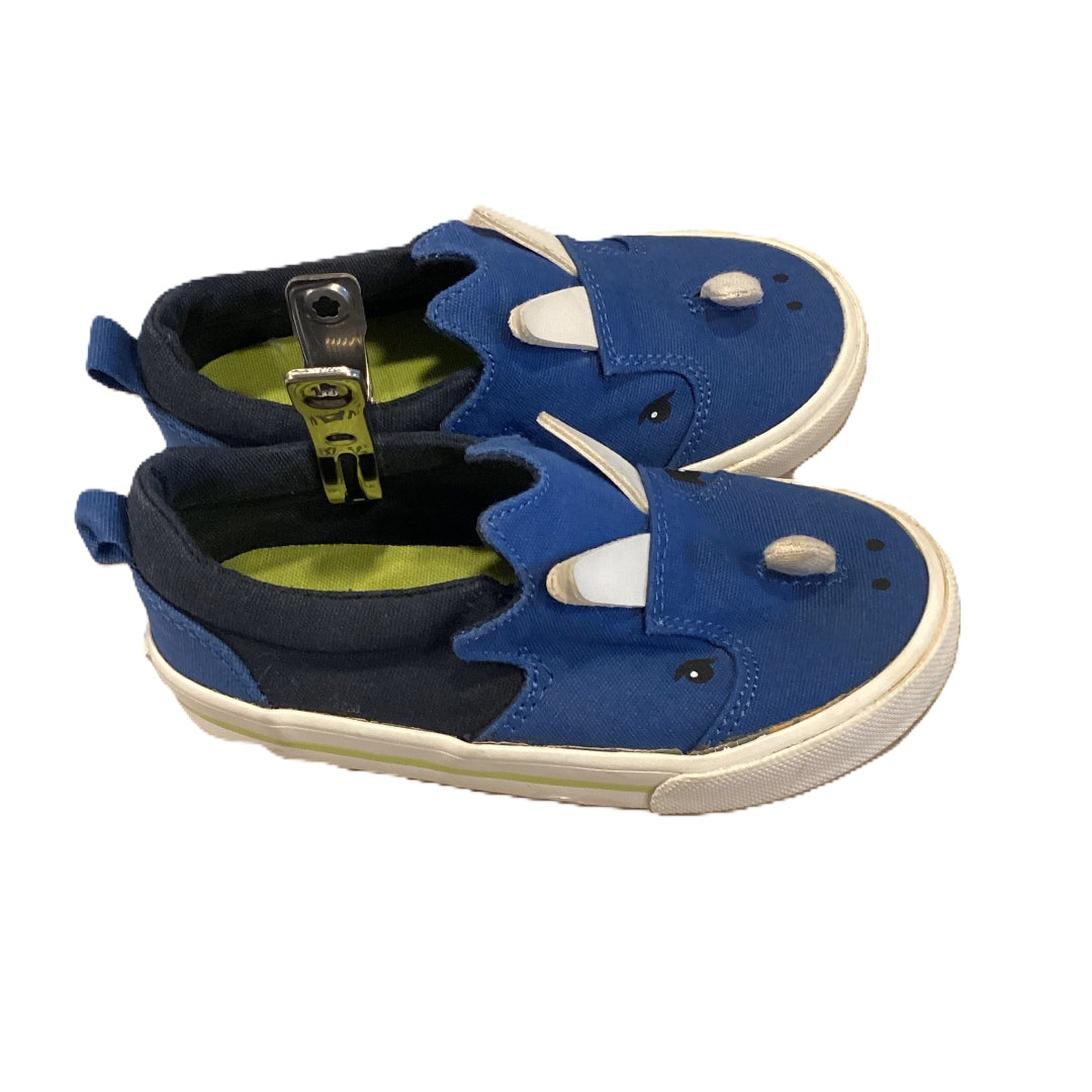 Size 7 Old Navy Blue Dinosaur Slip Ons
