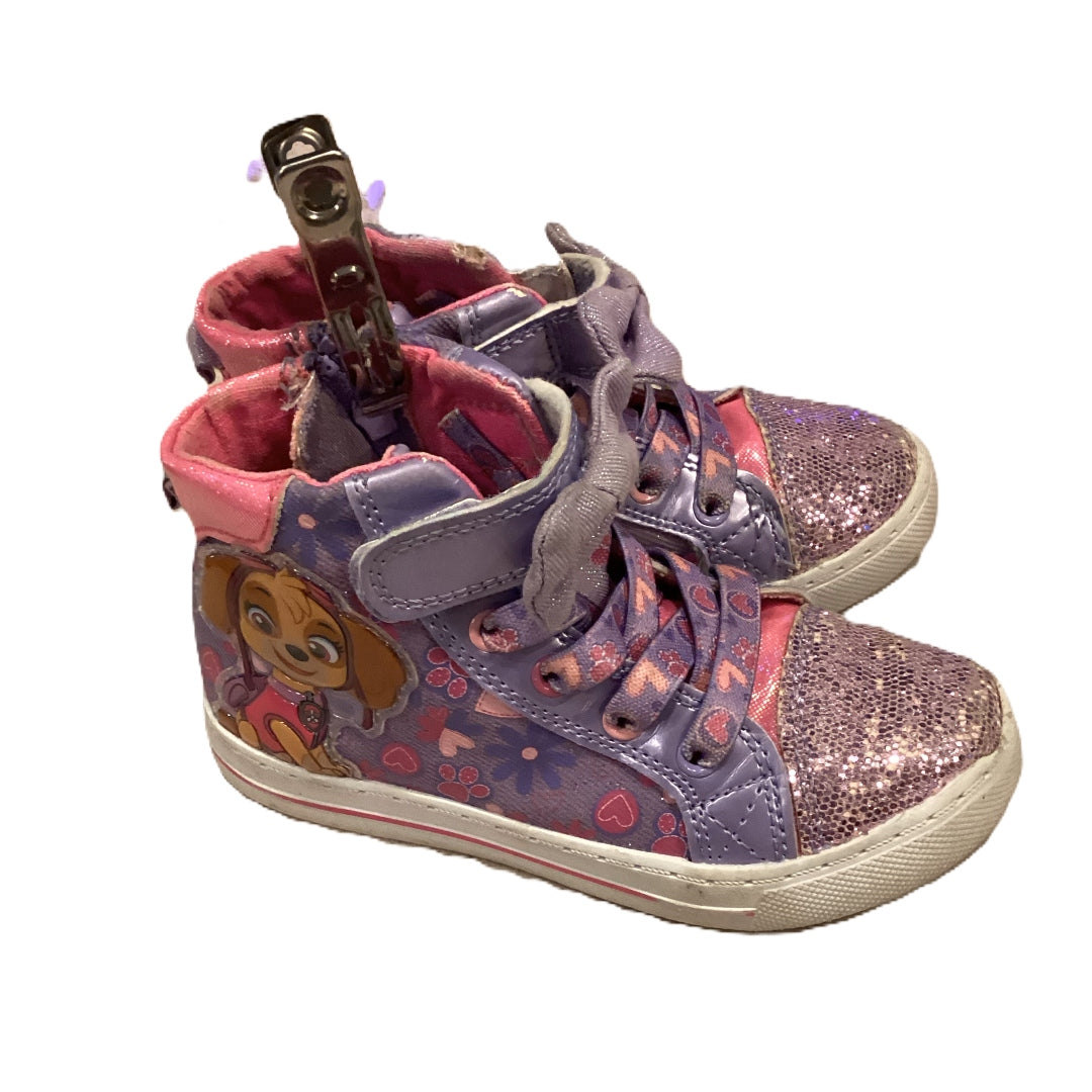 Size 10 Paw Patrol Pink/Purple Glitter High Top Sneakers