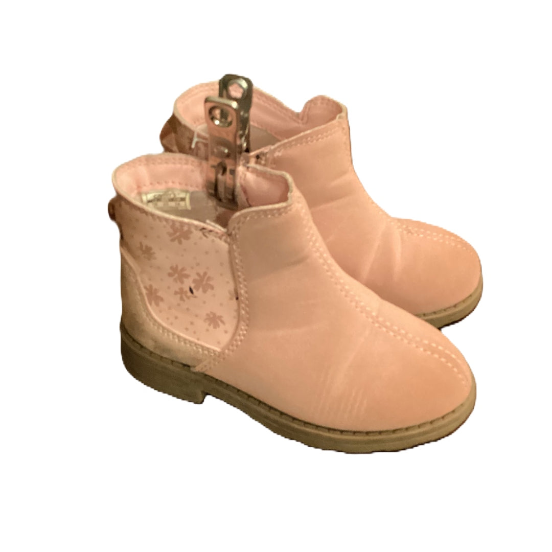 Size 7 Carter's Dusty Pink Suede Boots w/Floral Panel