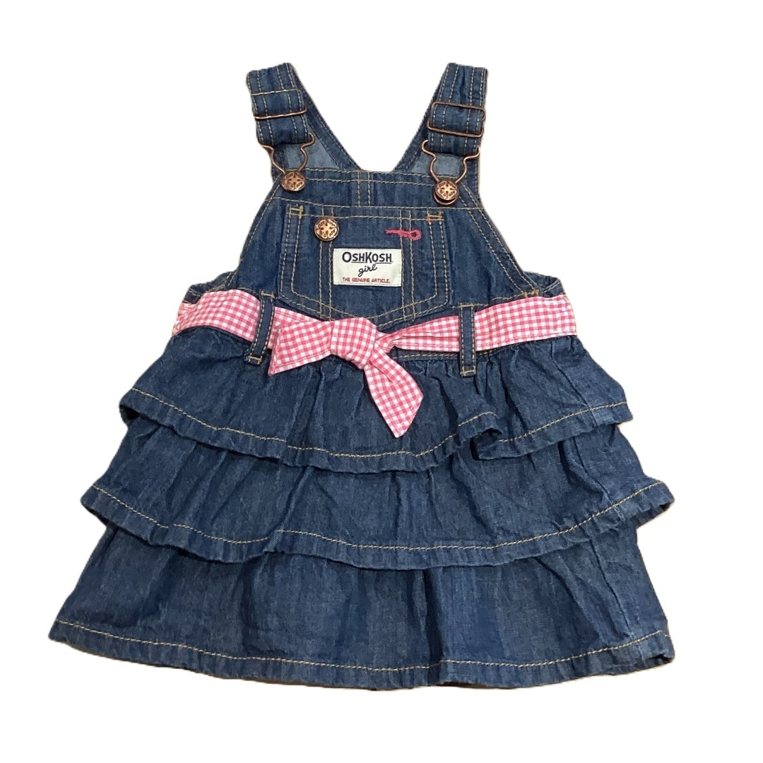 oshkosh denim overall dress Vtg Girls Oshkosh Jean Denim Overall Dress Size 3T Embroidered Flower Jumper Y2K