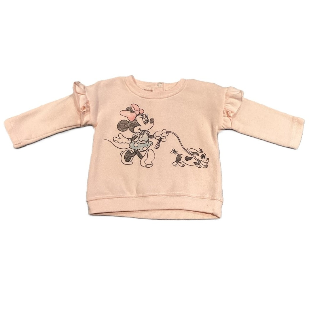 3-6 Girls Disney Baby Pink Minnie Sweatshirt