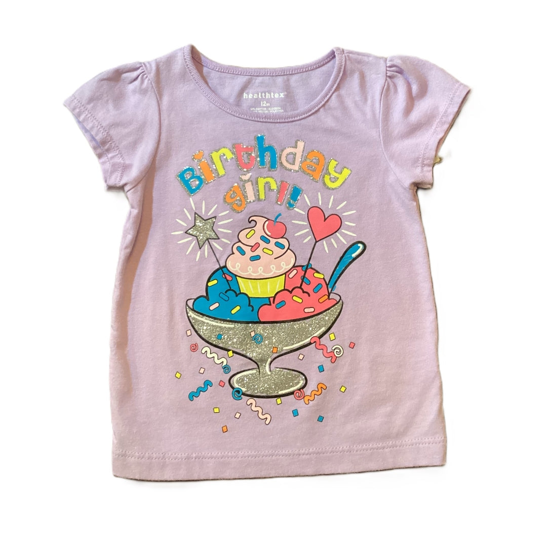 9-12 Girls Healthtex Purple Birthday Girl Shirt