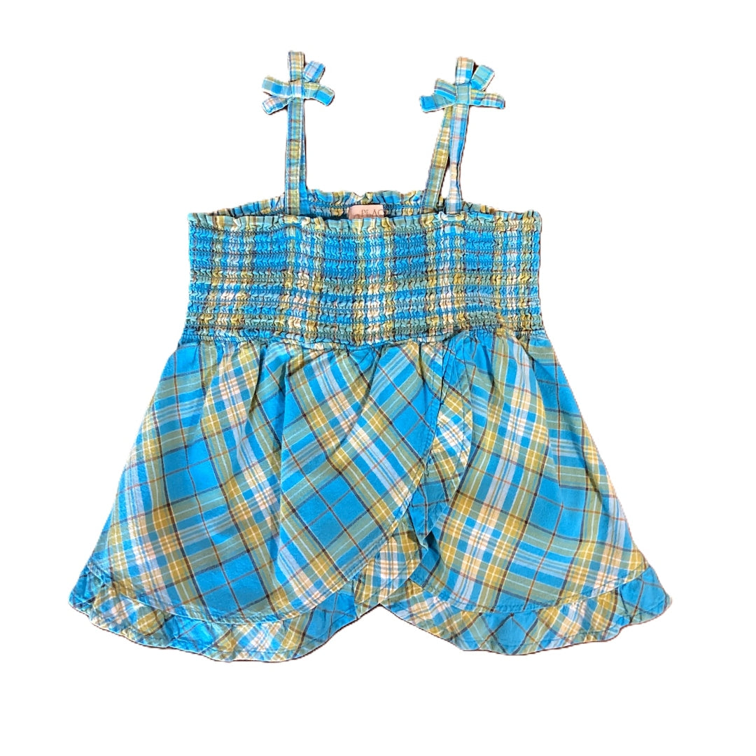 12-18 Girls The Chilren's Place Turquoise Plaid Tank Top