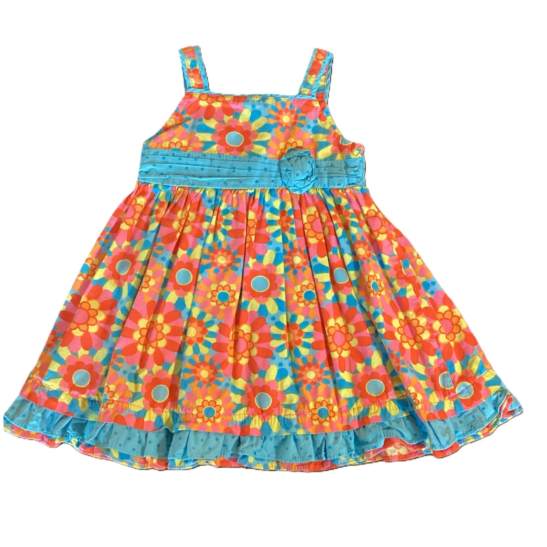 12-18 Girls Blueberri Boulevard Orange/Turquoise Dress