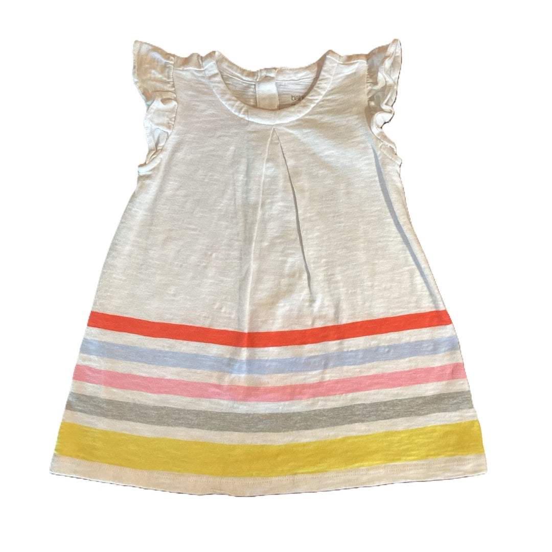 12-18 Girls Baby Gap White Dress w/Horizontal Stripes