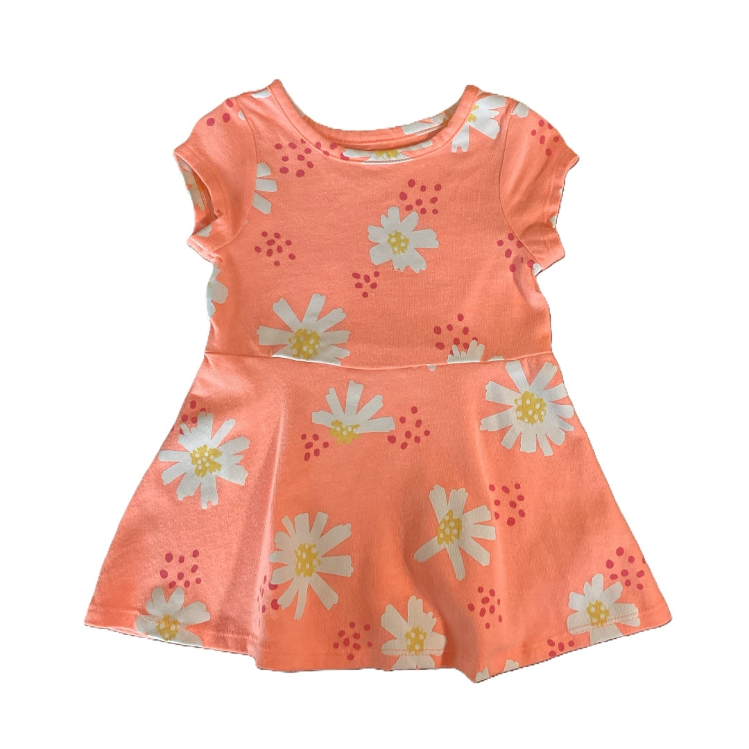 12-18 Girls Cat & Jack Coral Dress w/White Flowers