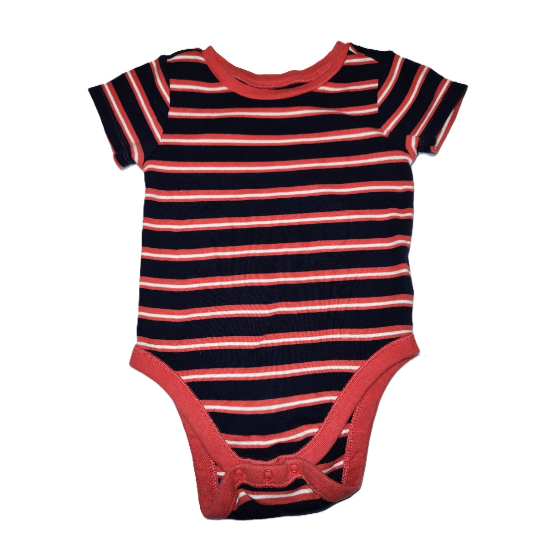 6-12 Boys Old Navy Red/Navy/White Striped Onesie