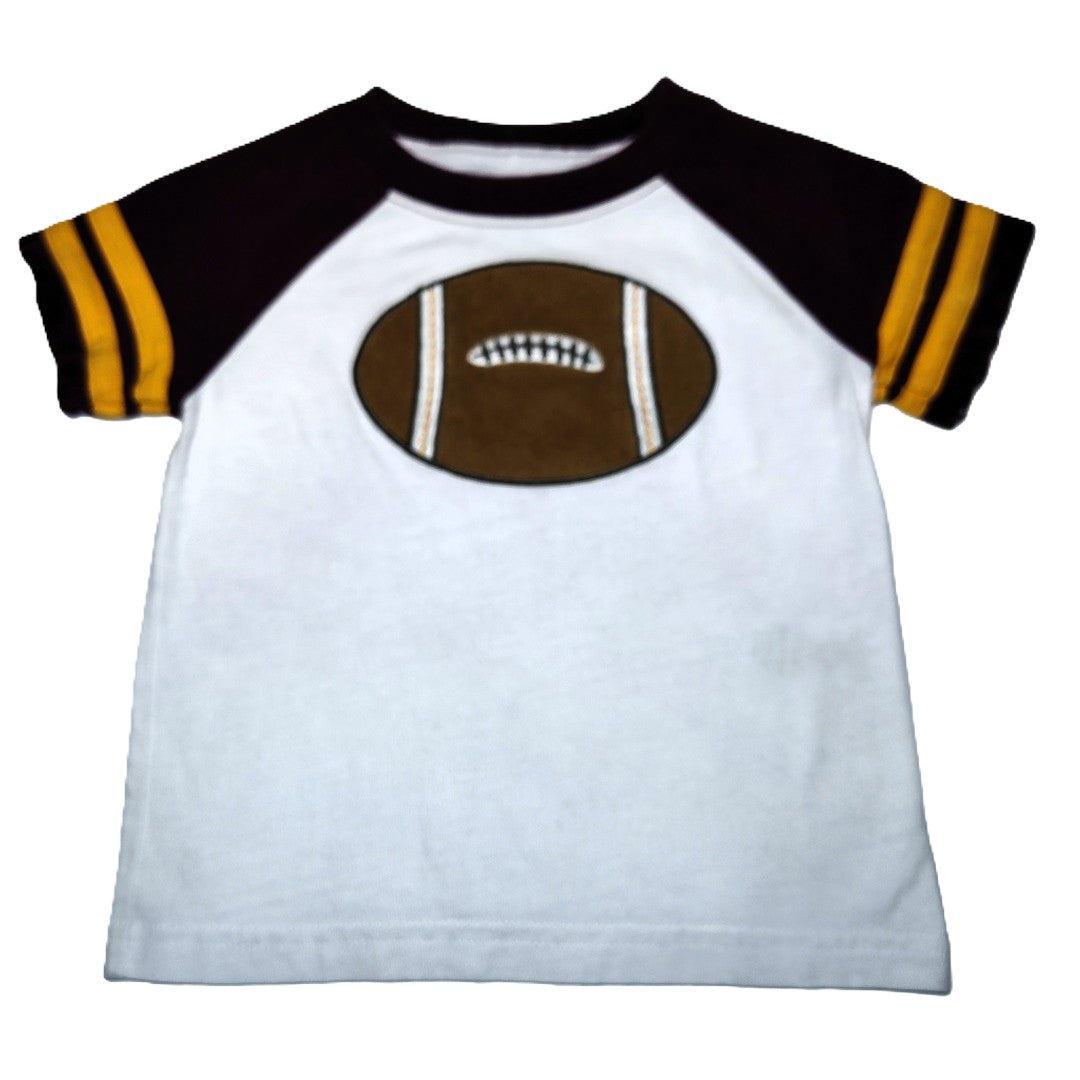 6-12 Boys Gymboree White/Burgundy Tshirt w/Football