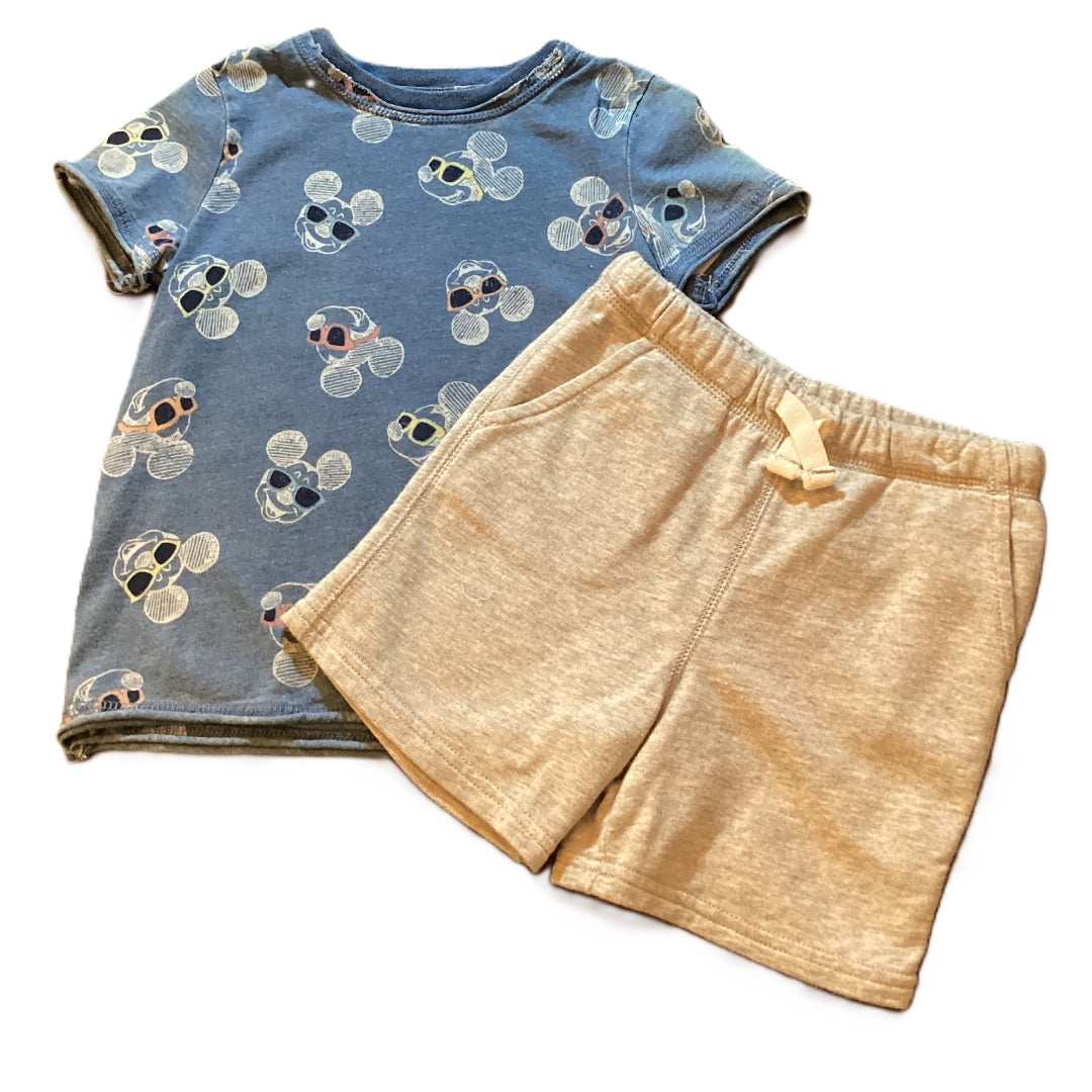 18-24 Boys Mickey and the Roadster Racers Blue Mickey Tshirt, Carter's Gray Shorts