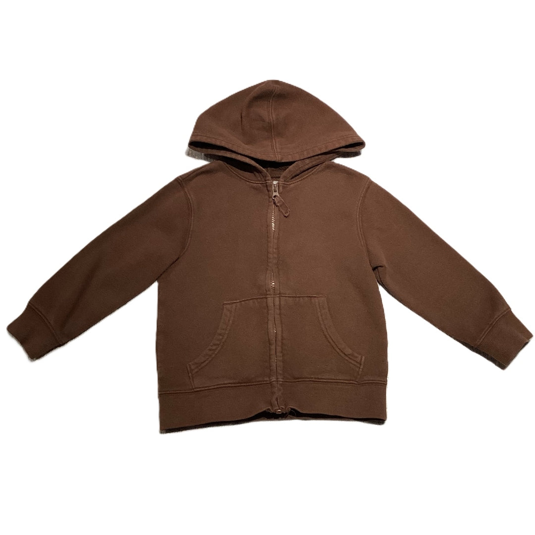 3T Boys Jumping Beans Front Zip Brown Hooded Sweatshirt