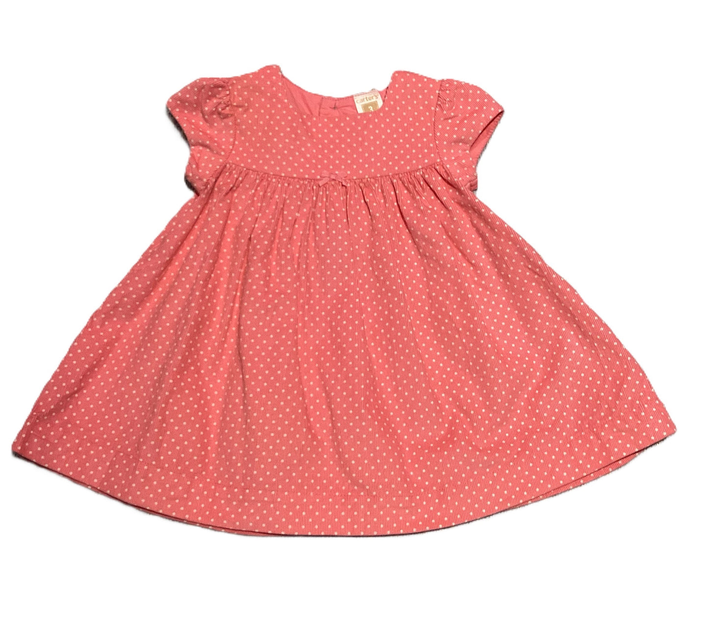 0-3 Girls Carter's Pink/White Polka Dots Corduroy Dress