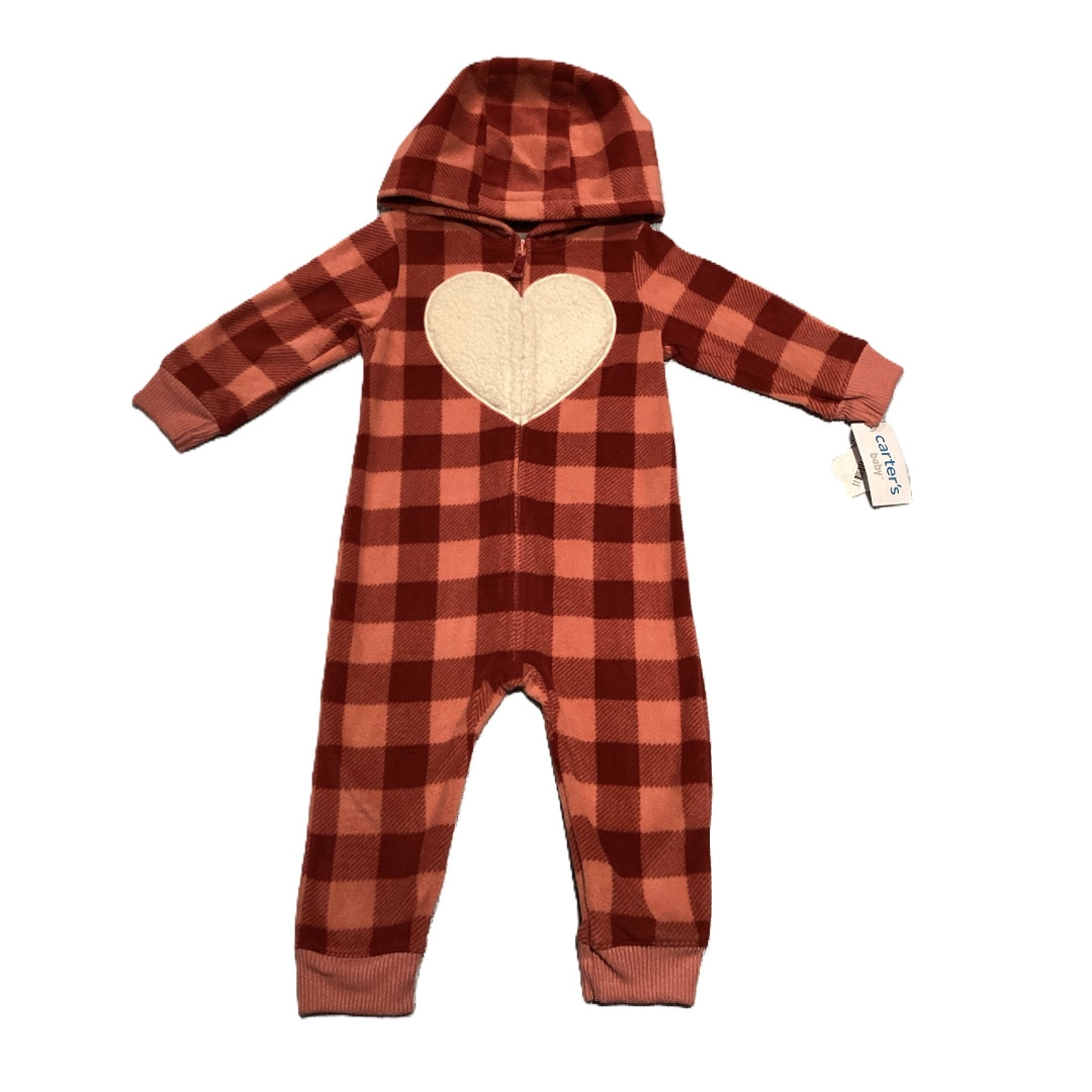 9-12 Girls Carter's Plaid Fleece One Piece NWT