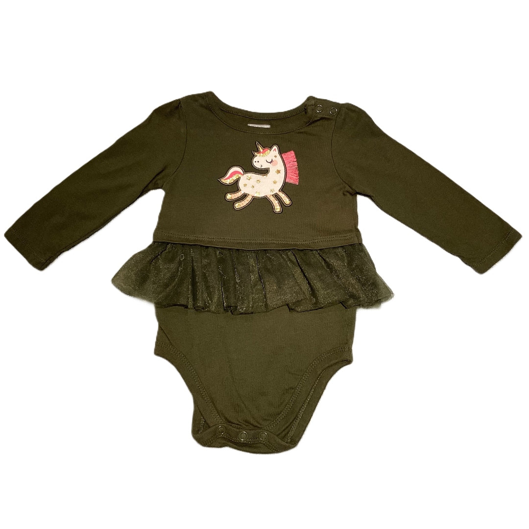 6-9 Girls Olive Green Garanimals Skirted Onesie