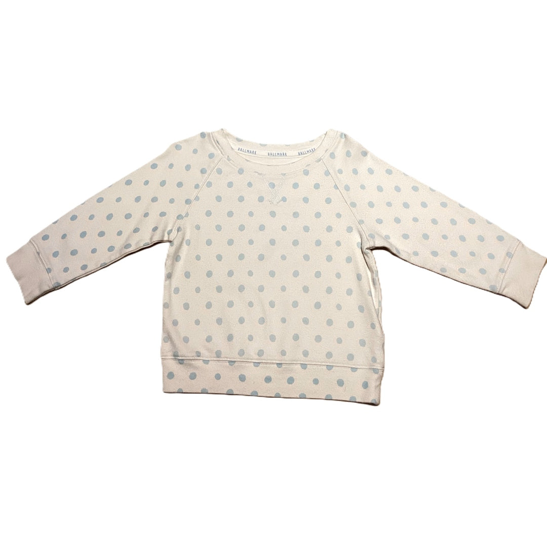 6-9 Girls Hallmark Ivory/Light Blue Polka Dot Sweatshirt