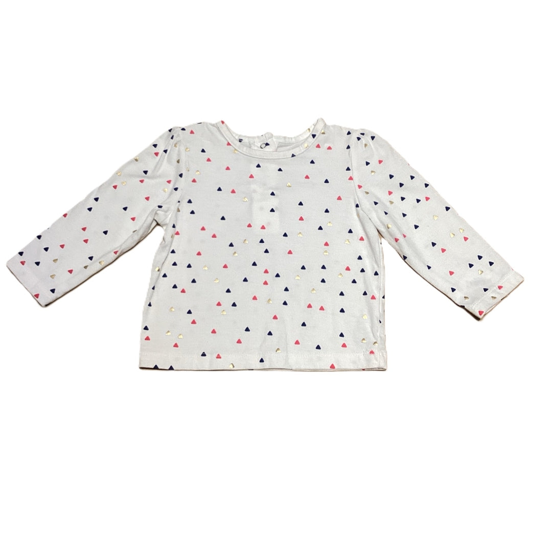9-12 Girls Little Me Triangles Long Sleeved T-Shirt