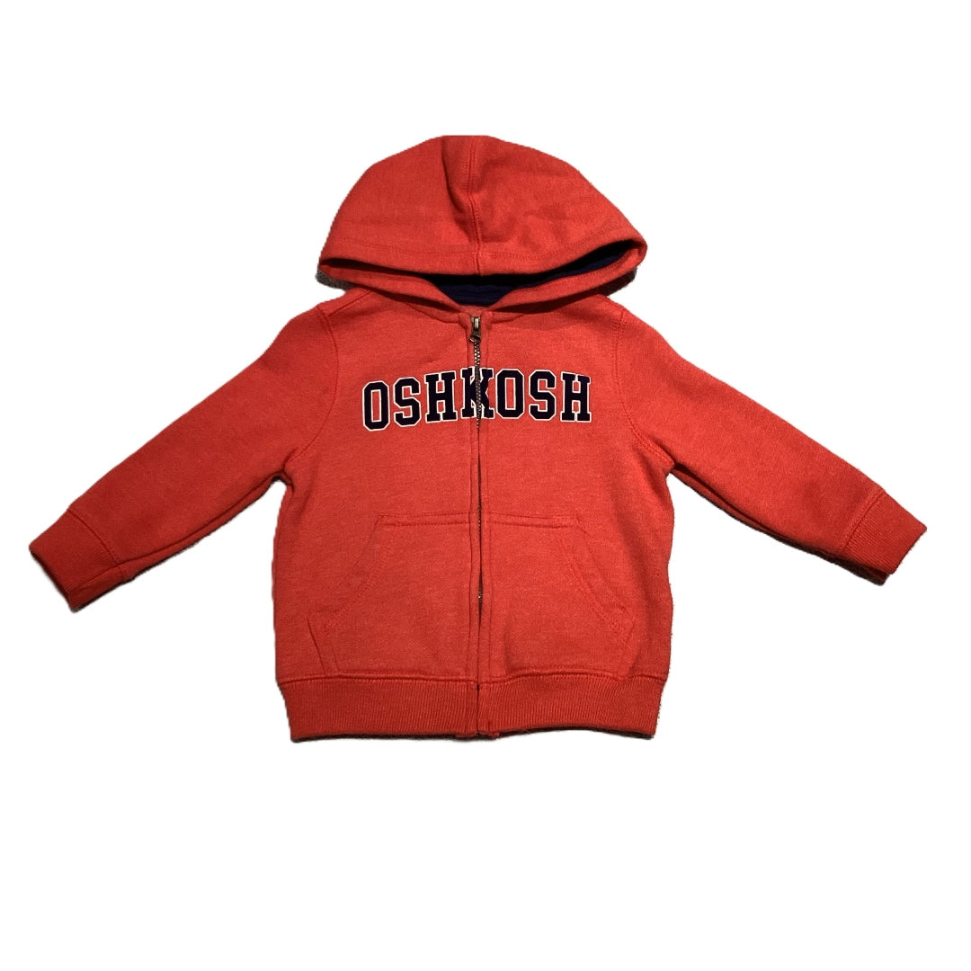 9-12 Boys Osh Kosh Red Logo Front Zip Sweatshirt