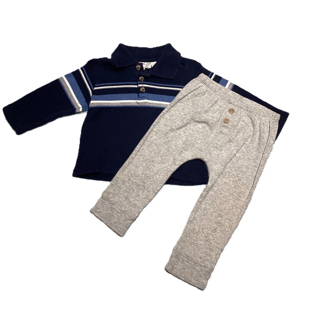 9-12 Boys Koala Kids Long Sleeve Polo Shirt, Carter's Leggings