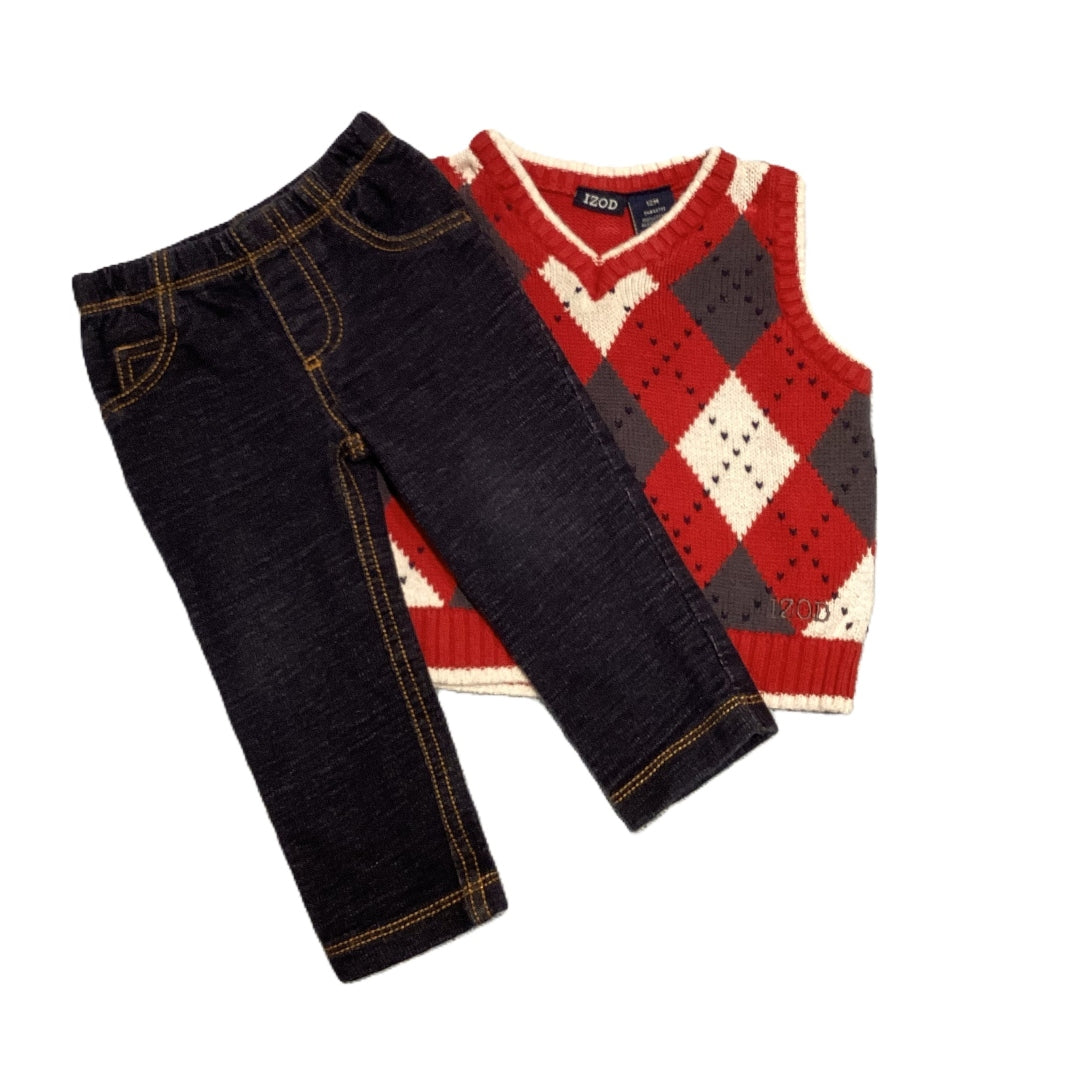 9-12 Boys Izod Argyle Sweater Vest, Carter's Jeans