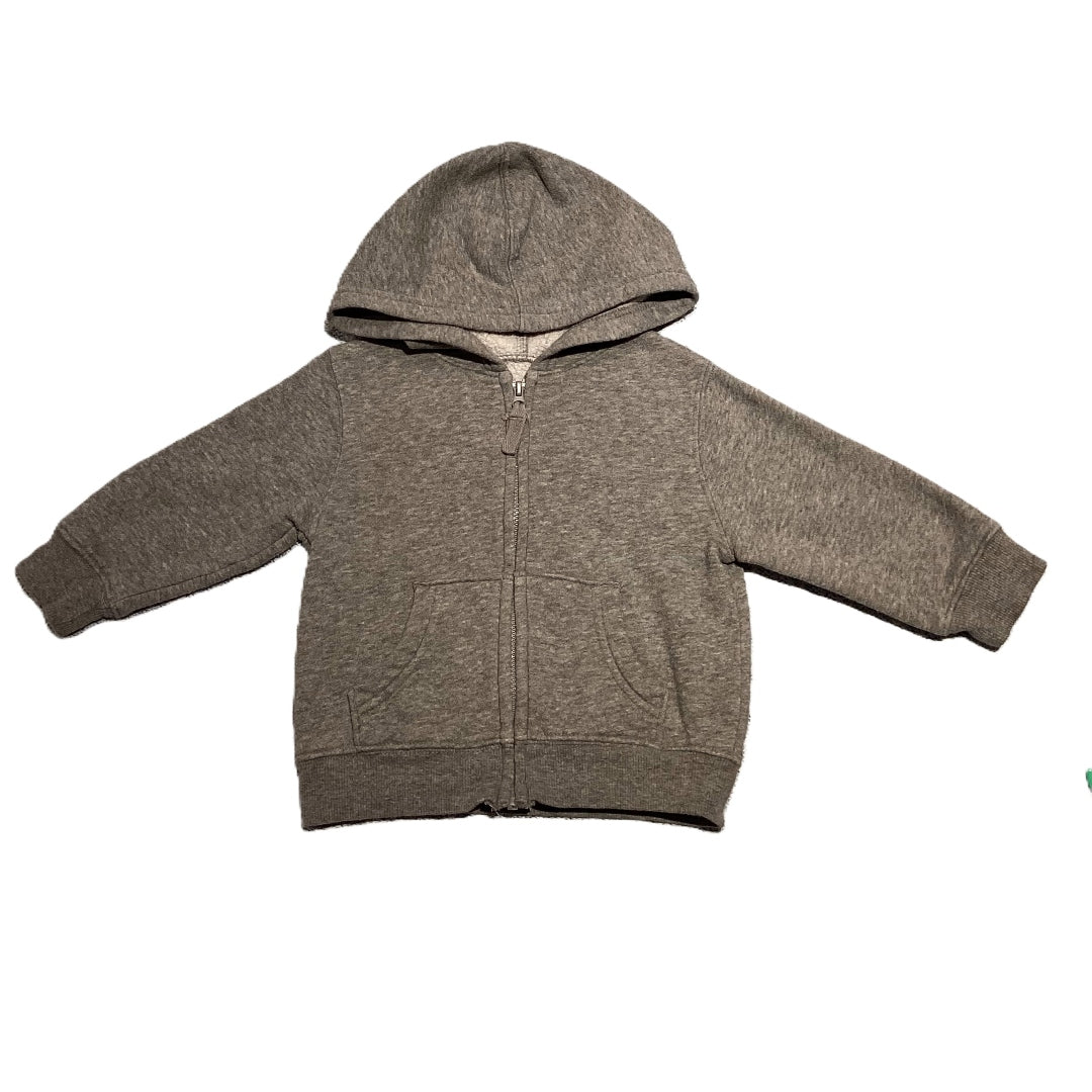 9-12 Boys Jumping Beans Gray Hooded Front Zip Sweatshirt