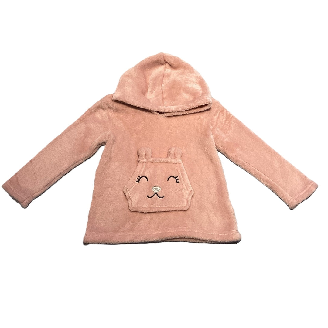 12-18 Girls Quiltex Pink Bunny Pocket Fuzzy Fleece Sweatshirt