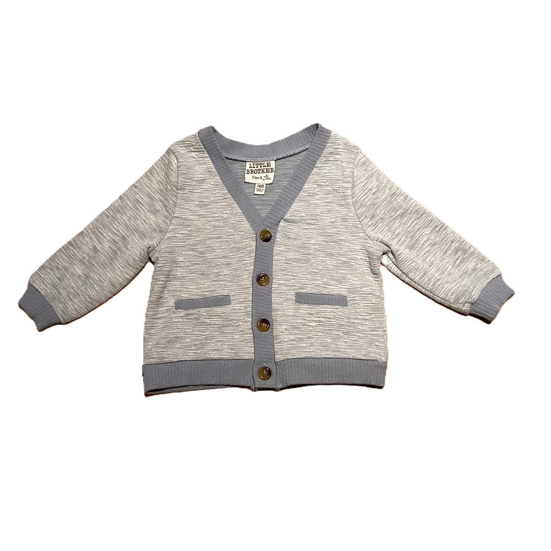 12-18 Boys Little Brother Light Blue Cardigan