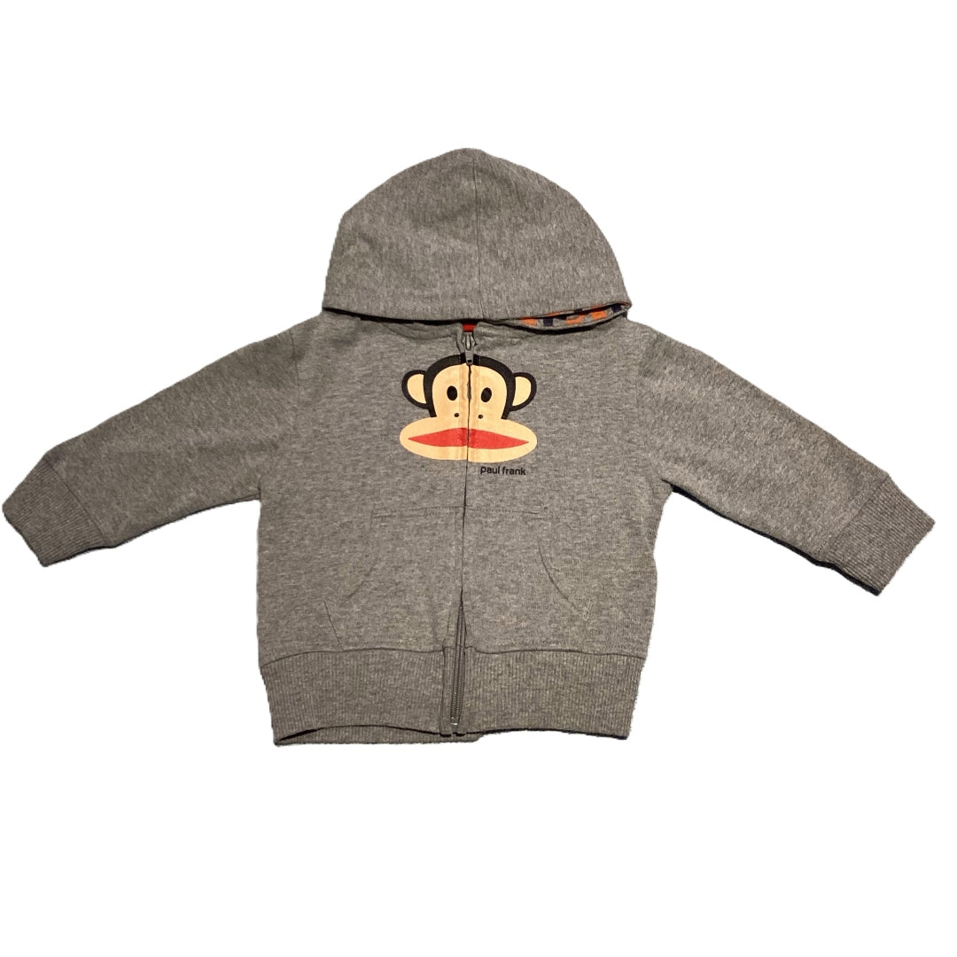 12-18 Boys Paul Frank Monkey Zip Up Hooded Sweatshirt
