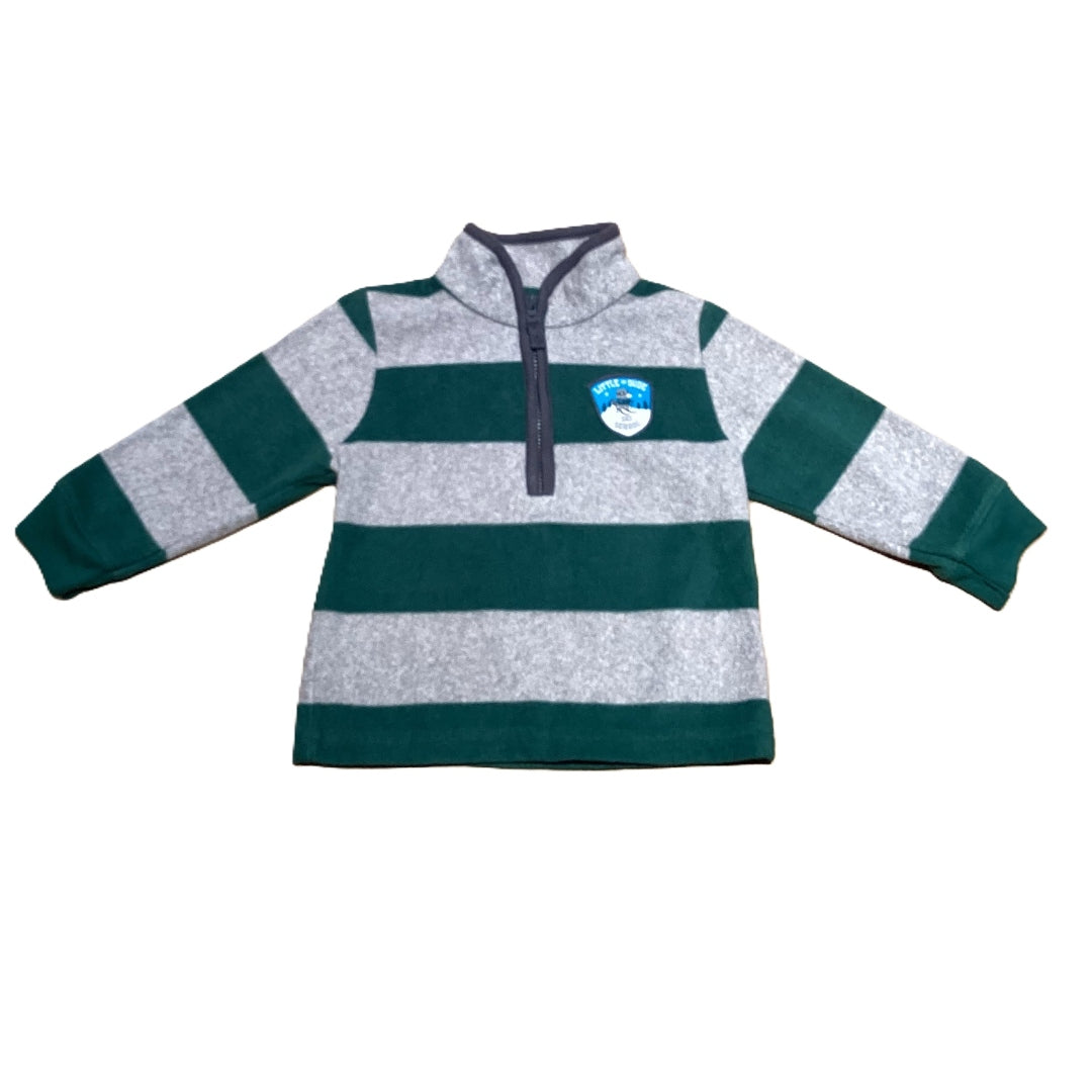 12-18 Boys Carter's Green and Gray Half Zip Fleece Sweatshirt