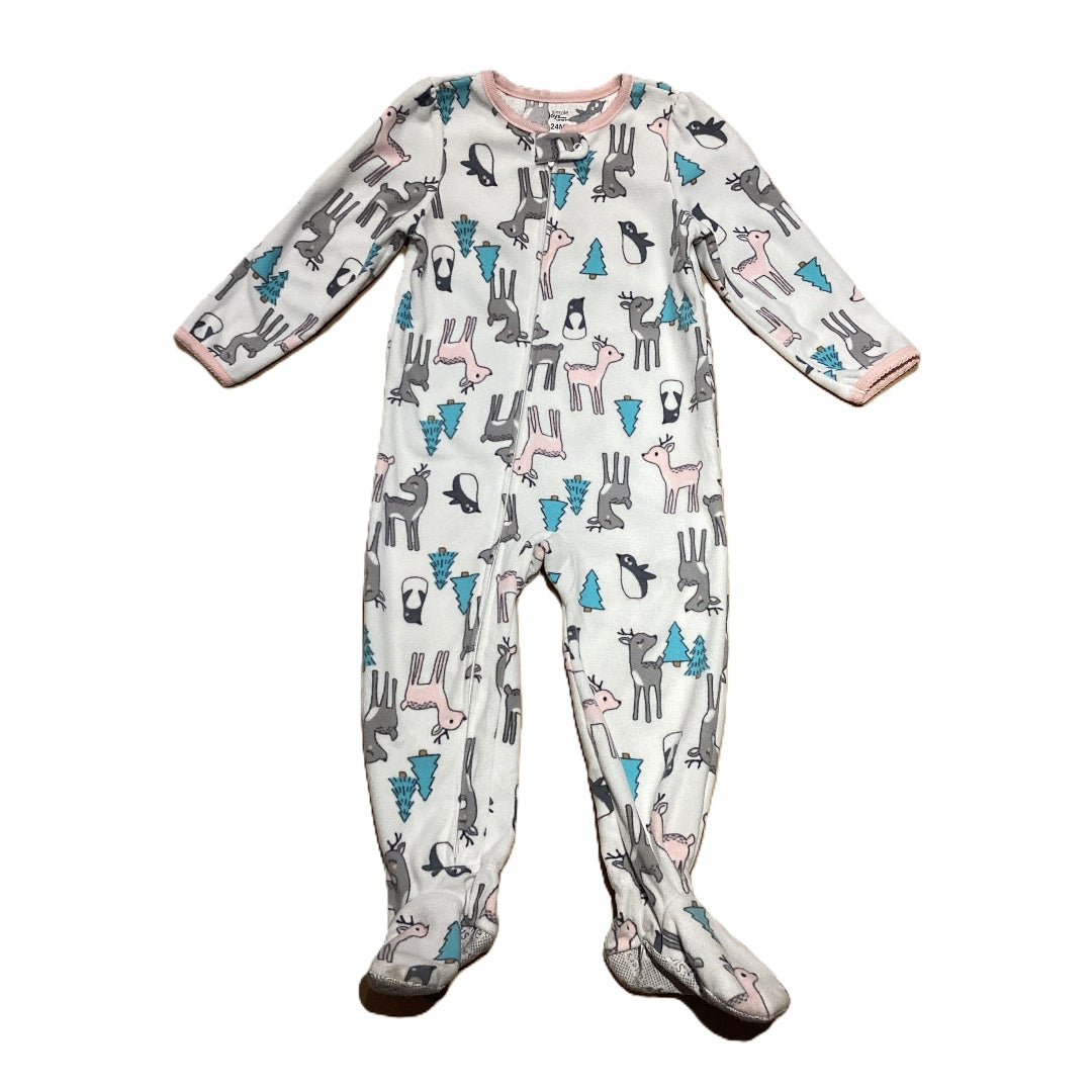 18-24 Girls Simple Joys Reindeer Fleece Sleeper