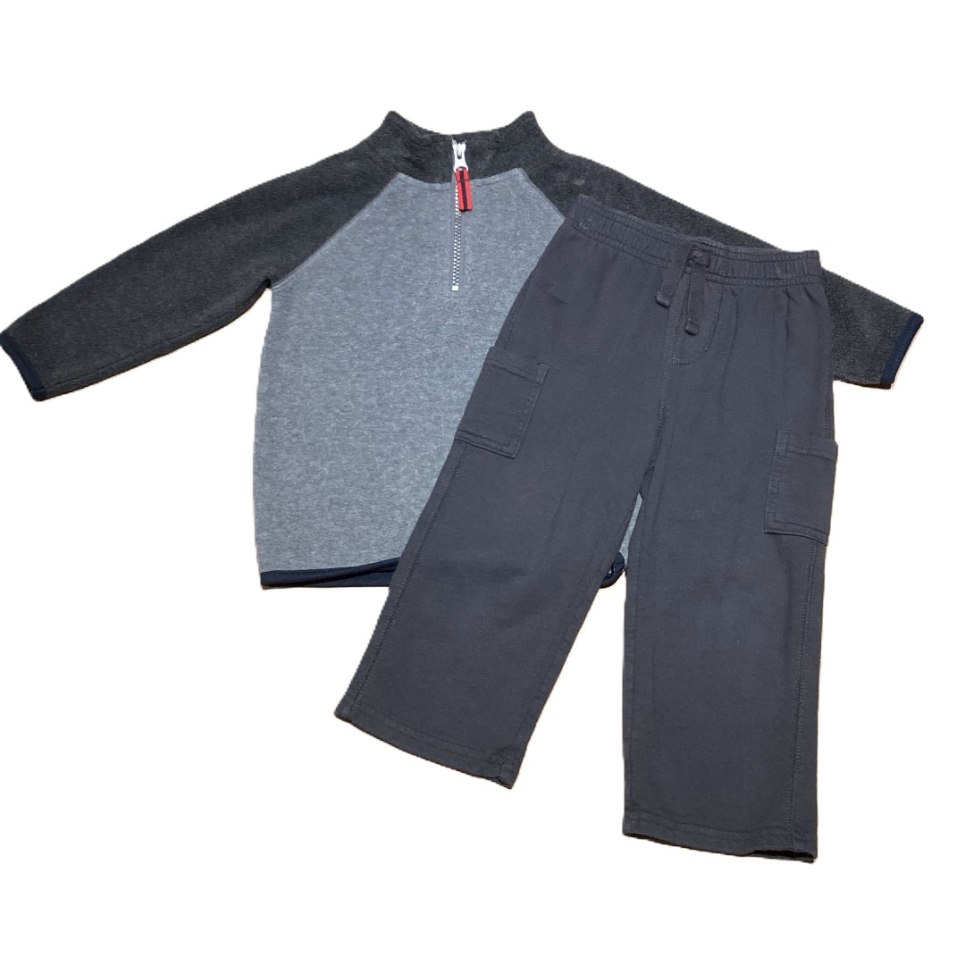 18-24 Boys Old Navy Gray Two Toned Half Zip Sweatshirt, Jumping Beans Cargo Sweatpants