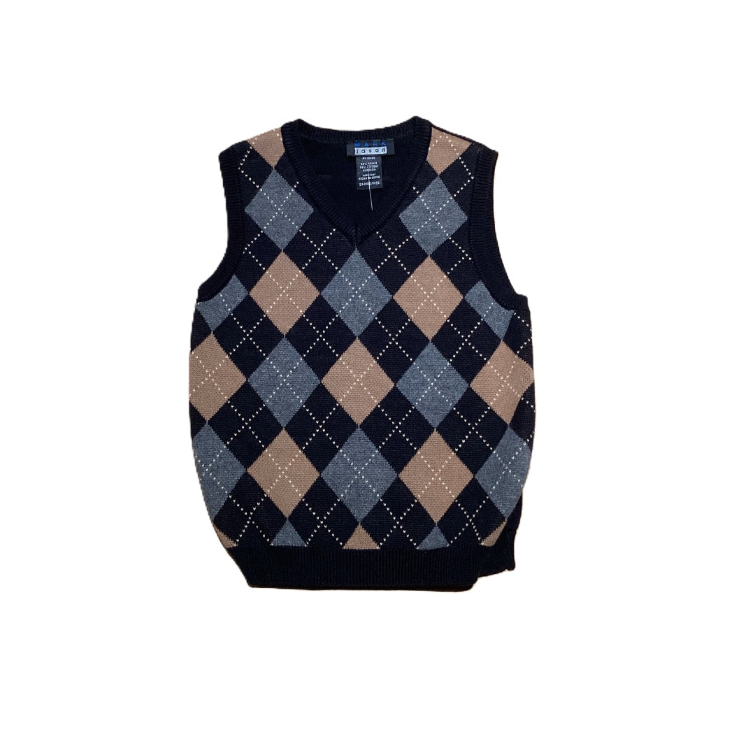 18-24 Boys Mark Jason Black Argyle Sweater Vest