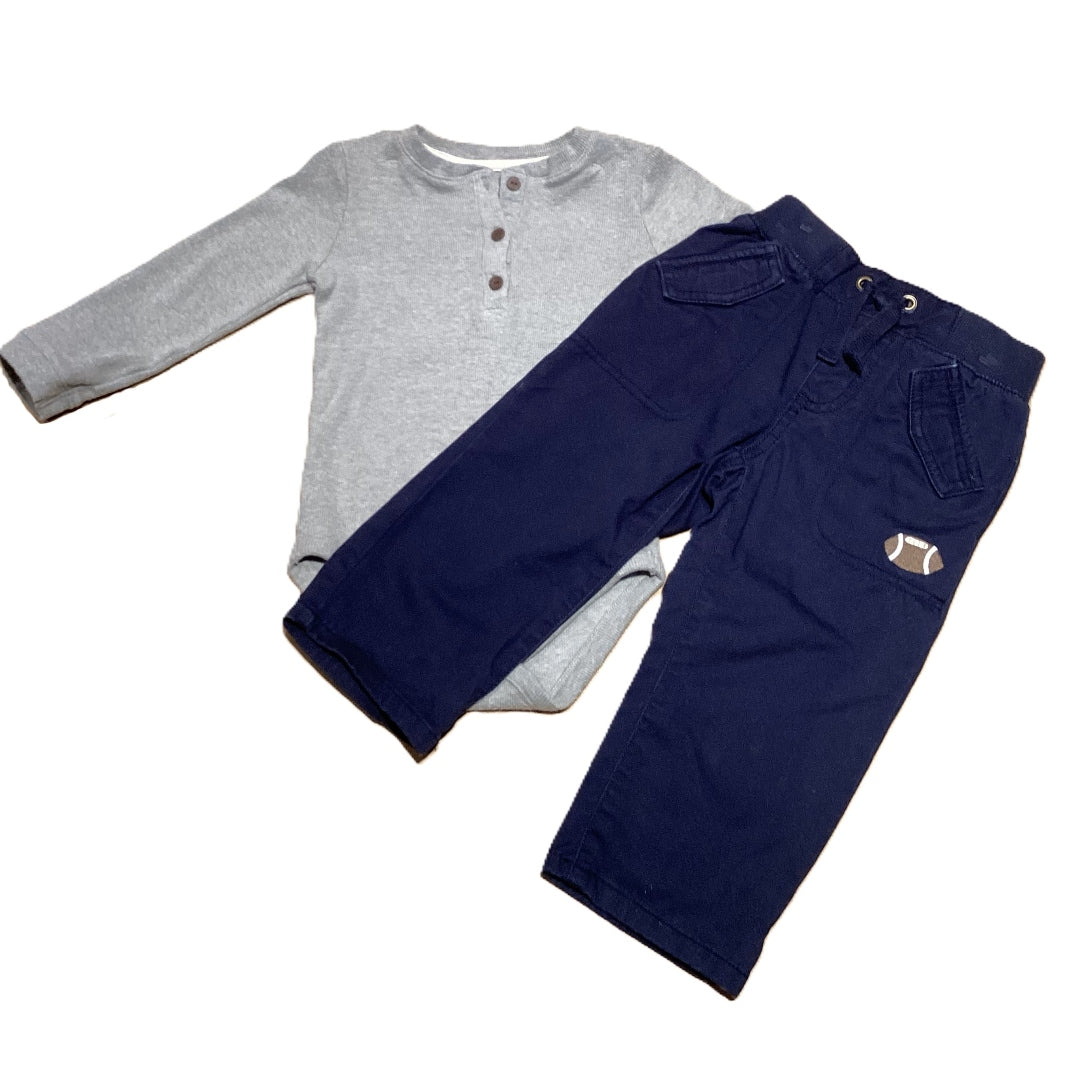 18-24 Boys Gymboree Henley Long Sleeve Onesie, Carter's Pants