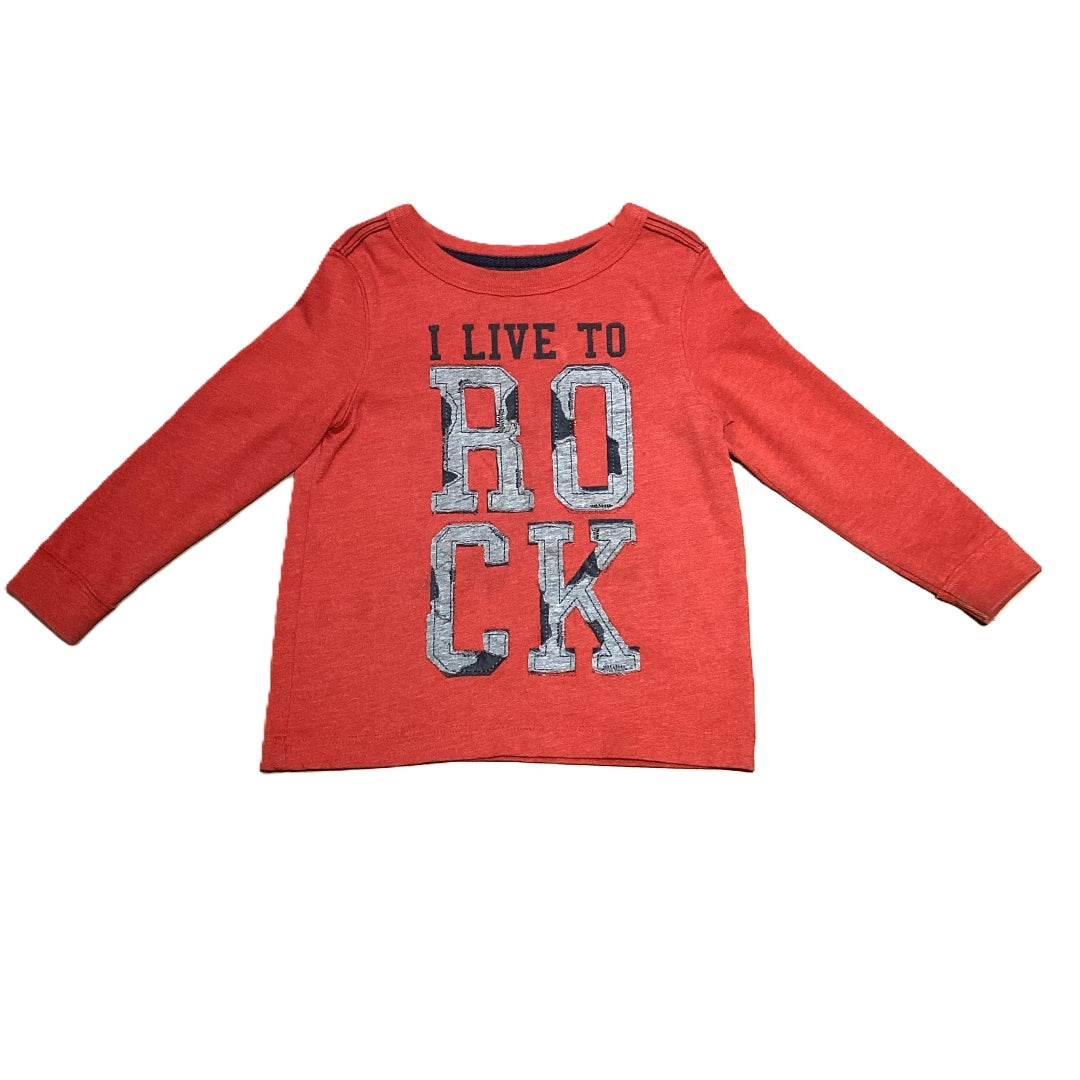 18-24 Boys Cherokee Red Long Sleeve I Love to Rock Shirt