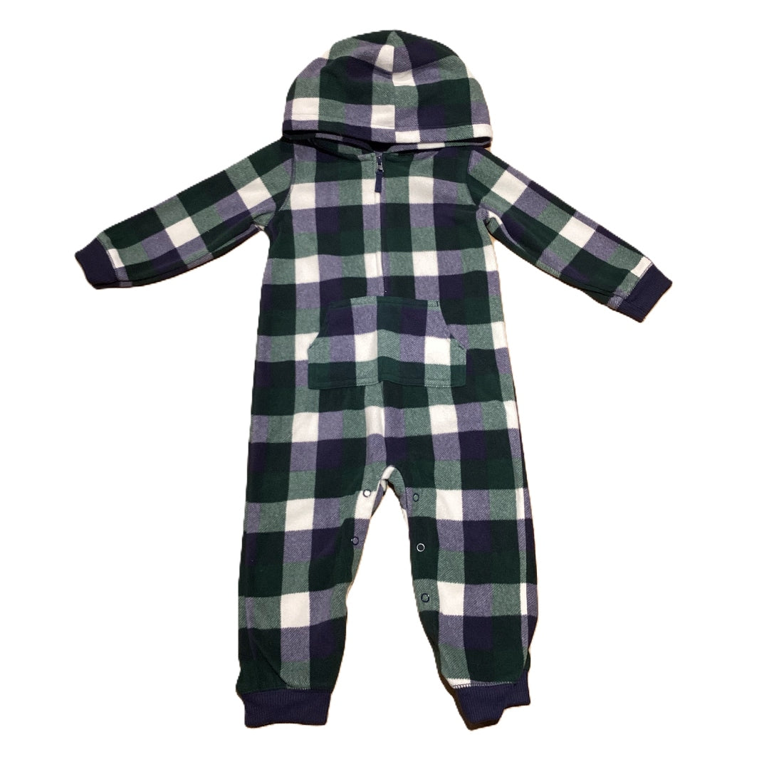 18-24 Boys Carter's Blue/White/Green Fleece One Piece