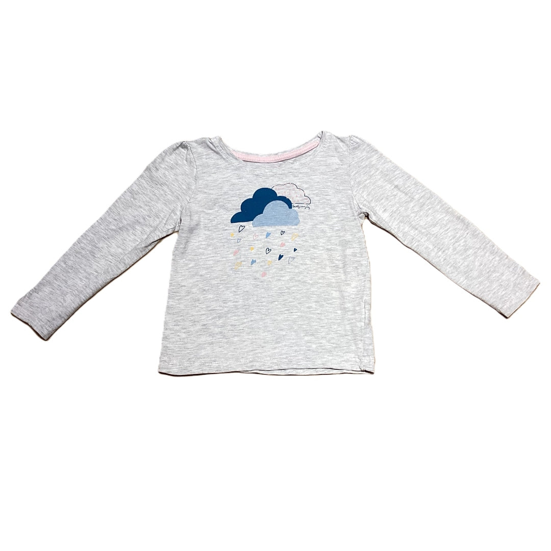 2T Girls Young Dimension Raining Hearts Long Sleeve Shirt