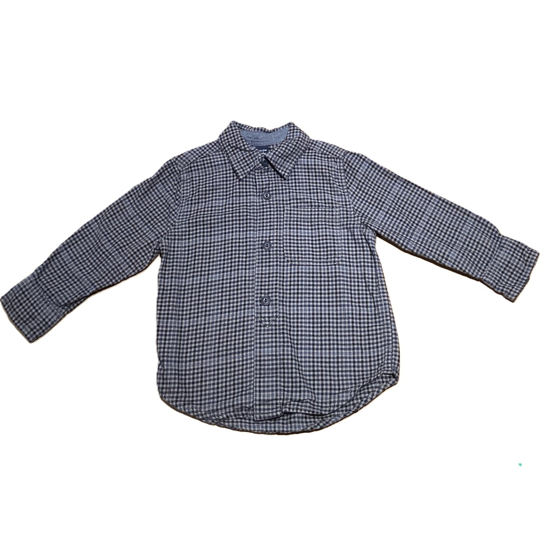 2T Boys Baby Gap Blue/Gray Plaid Button Down