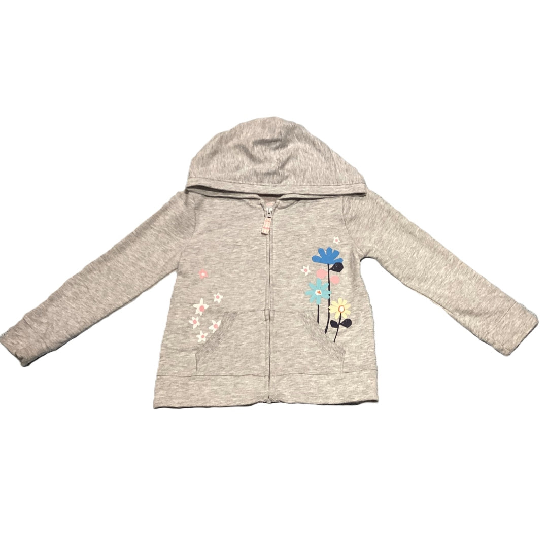 3T Girls Jumping Beans Flowers in Pocket Gray Hoodie