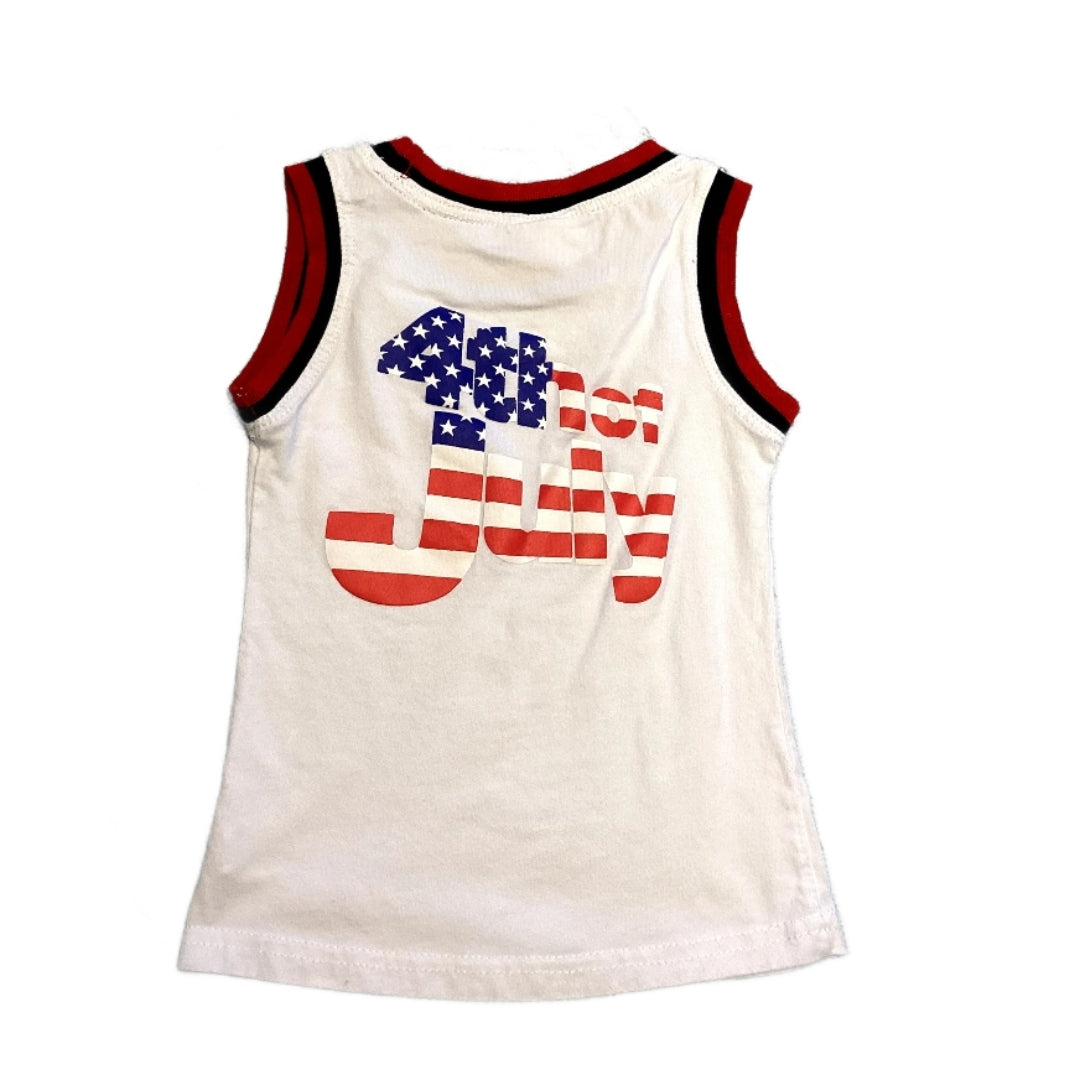 2T Boys AJia Fourth of July Tank Top, Jumping Beans Navy Drawstring Shorts