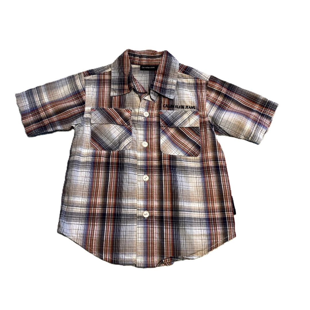 2T Boys Calvin Klein Multi-Colored Button Down