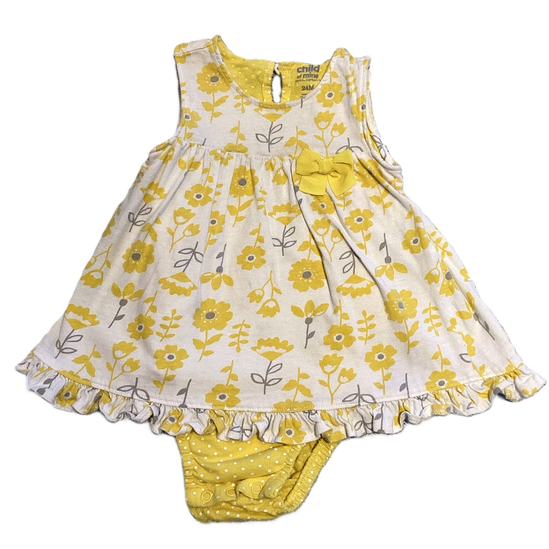 18-24 Girls Child of Mine Yellow Floral Dress with Built-in Bloomers