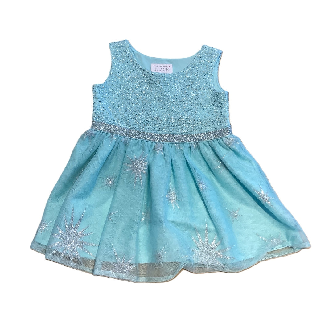 18-24 Girls Children's Place Teal Snowflake and Sparkle Dress