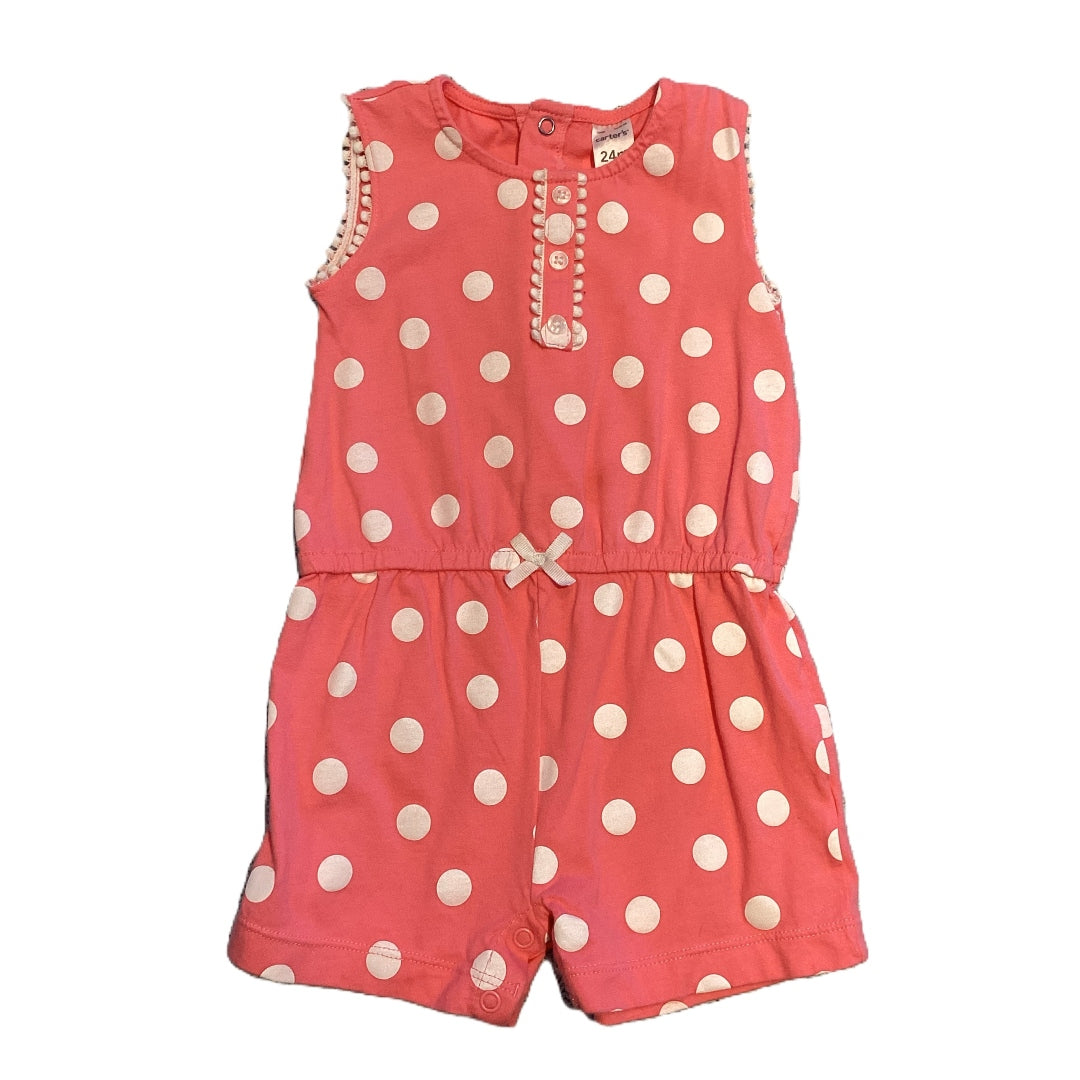 18-24 Girls Carter's Pink Polka Dot Tank Top Romper
