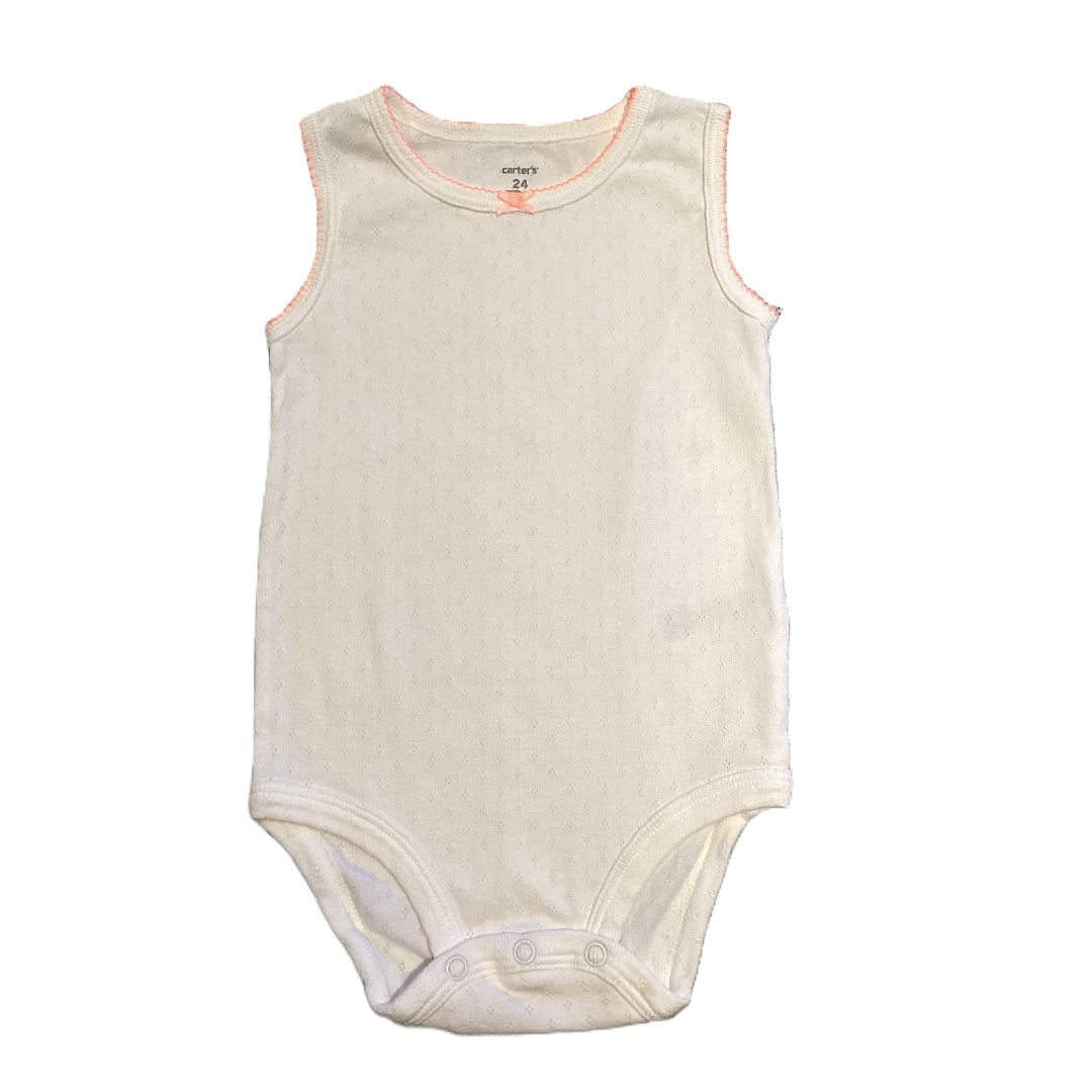 18-24 Girls Carter's White Onesie with Hot Pink Seams