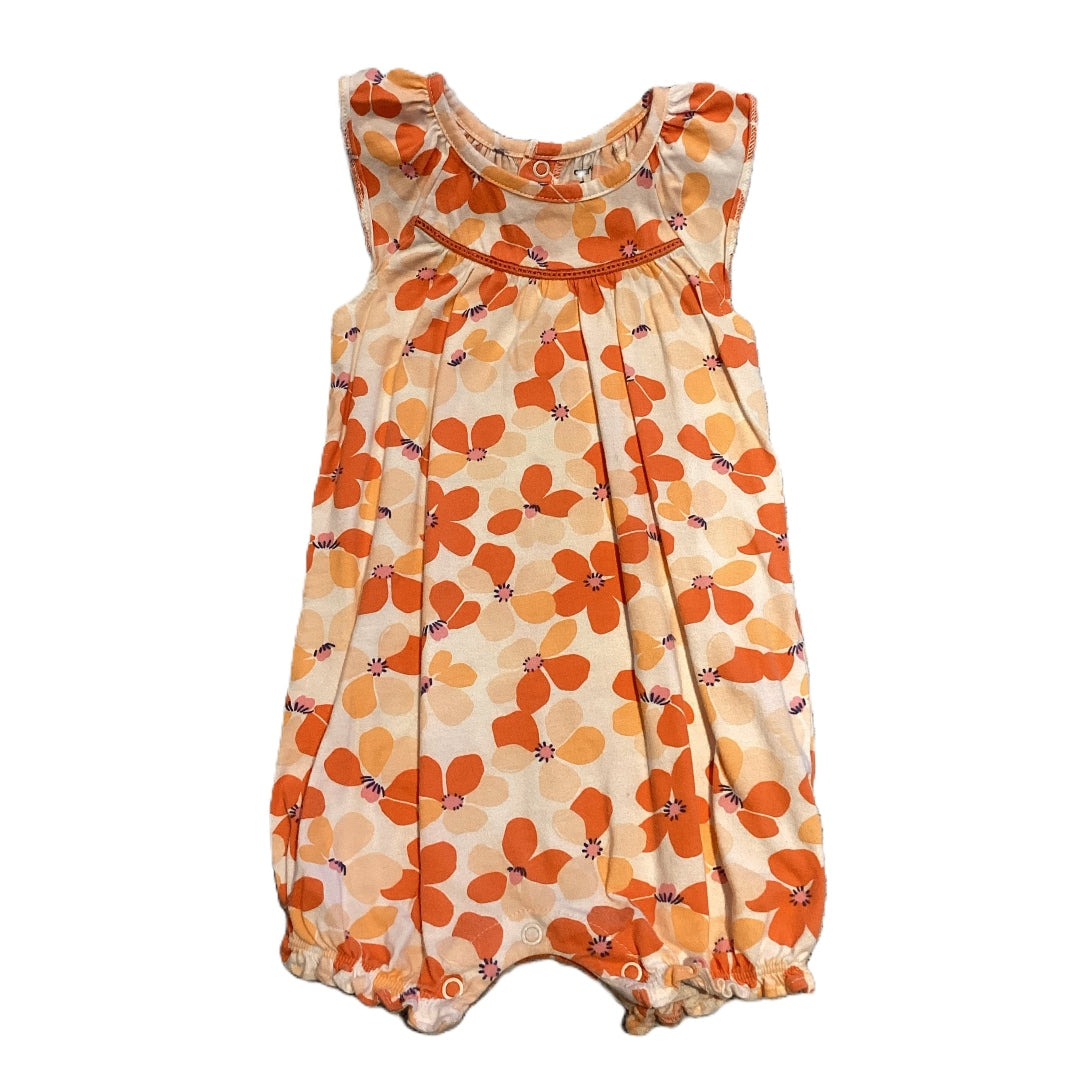 18-24 Girls Carter's White and Orange Floral Bubble Onesie