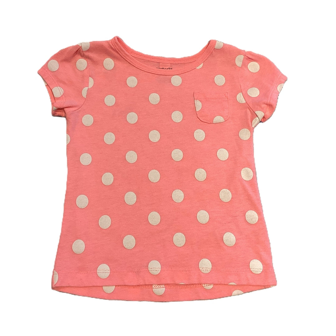 18-24 Girls Carter's Pink and White Polka Dot Shirt