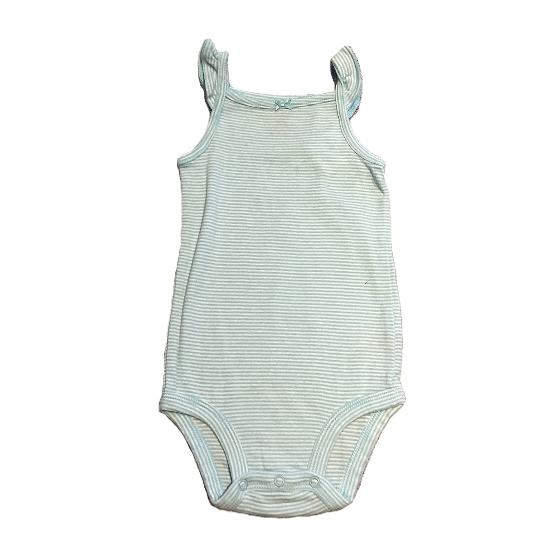 18-24 Girls Carter's Light Blue and White Striped Onesie