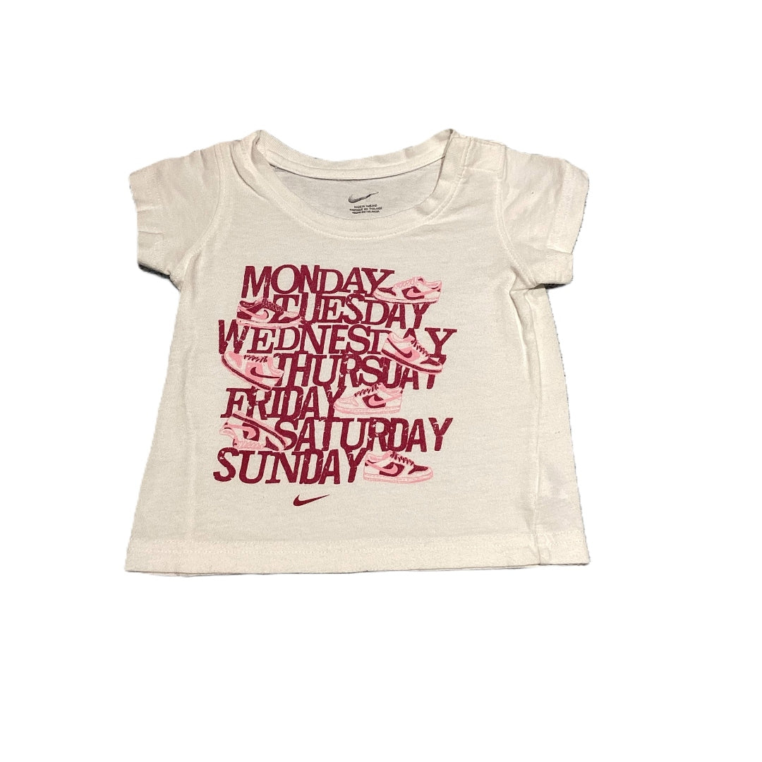 9-12 Girls Nike White Days of the Week Tshirt