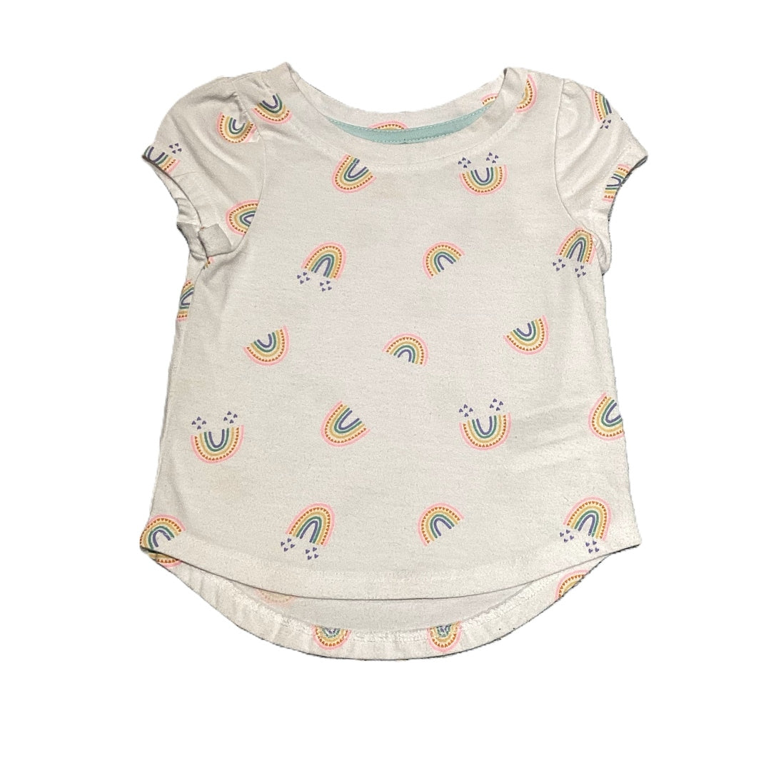 9-12 Girls Cat & Jack White w/Rainbows Tshirt