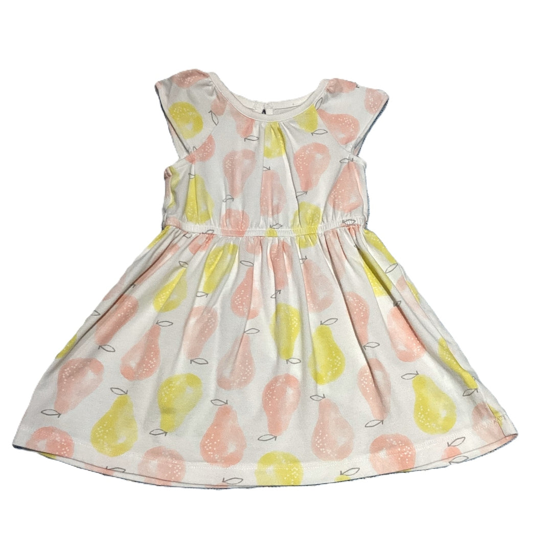 9-12 Girls Simple Joys White Dress w/Yellow and Pink Pears