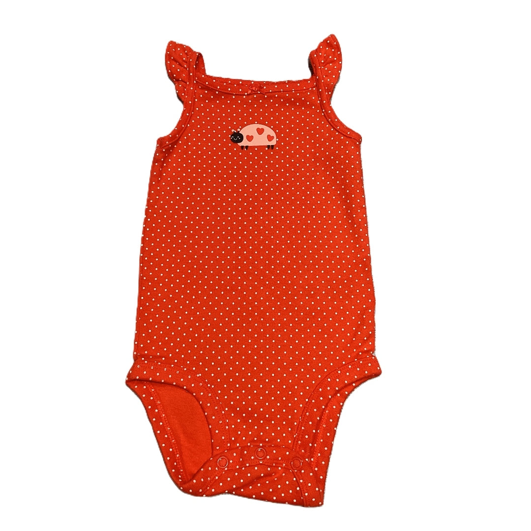 9-12 Girls Carter's Red Sleeveless Onesie w/ Ladybug